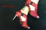 Latin dance shoes with a large vamp coverage