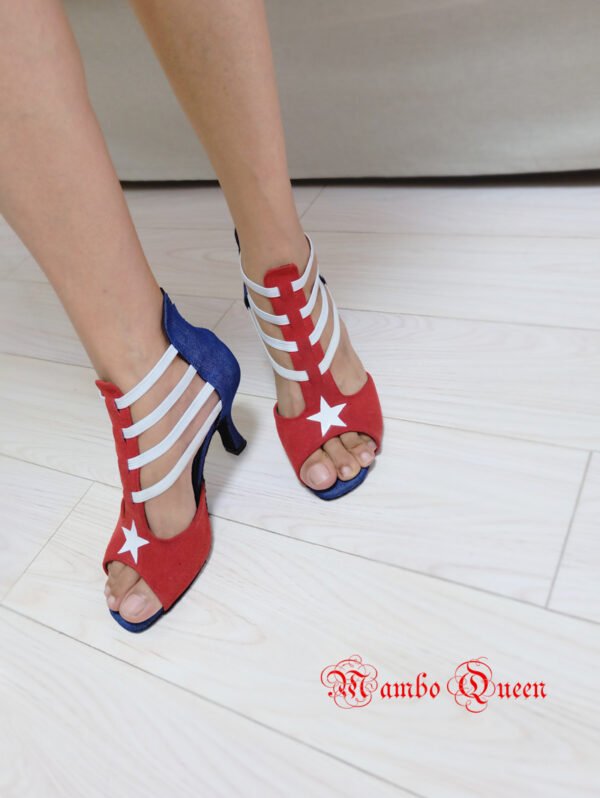 Latin dance shoes cuba  flag style