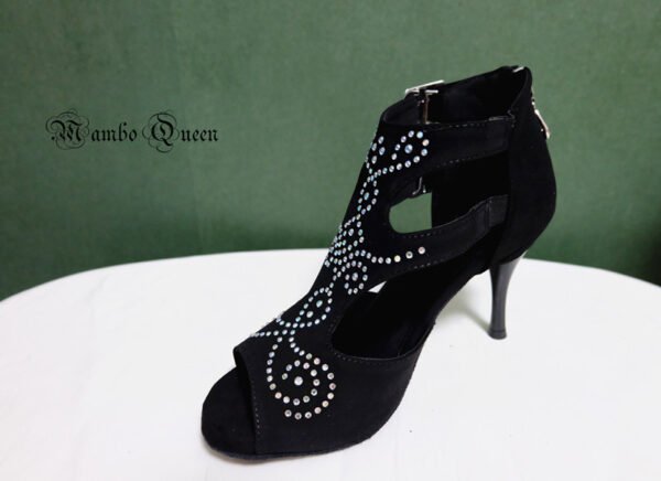 latin dance shoes with design shiny stone