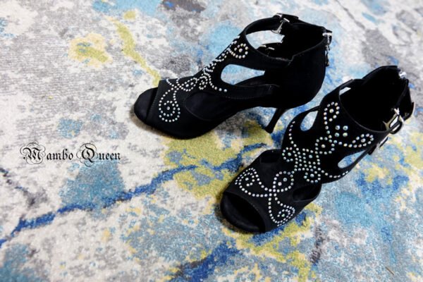 latin dance shoes with design shiny stone