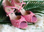 Cute limited fabric latin dance shoes