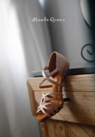 Latin dance shoes fully covered with rhinestones