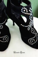 latin dance shoes with design shiny stone