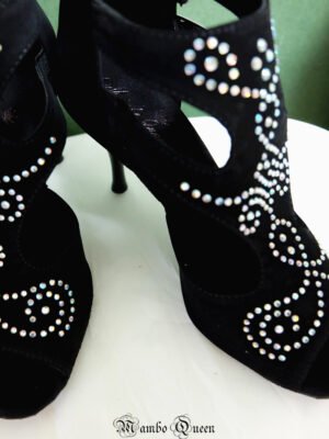 latin dance shoes with design shiny stone