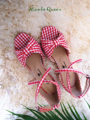 Cute limited fabric latin dance shoes