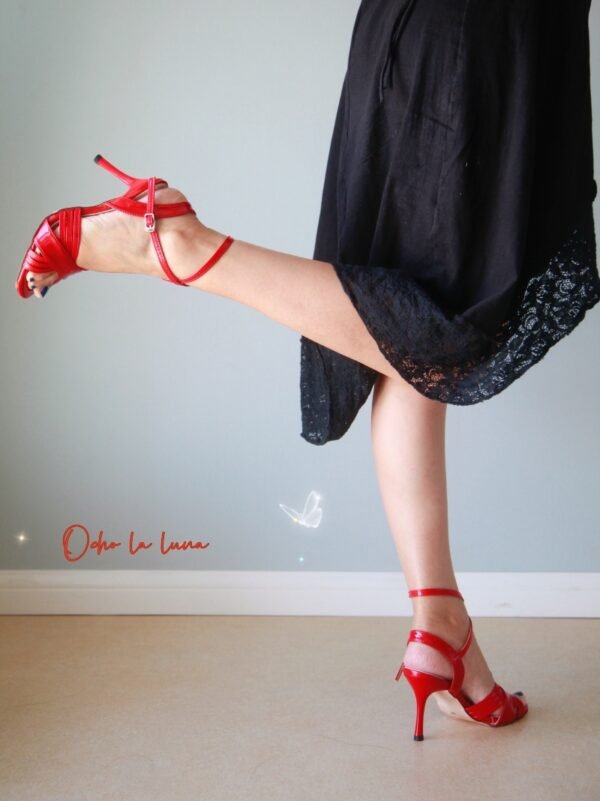 Stylishly designed tango shoes with long laces