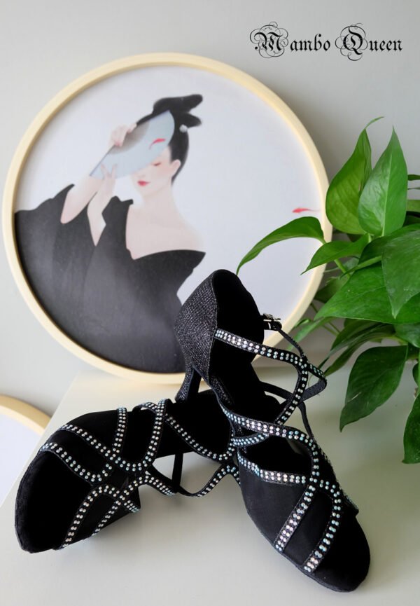 Extremely sparkling salsa dance shoes for party