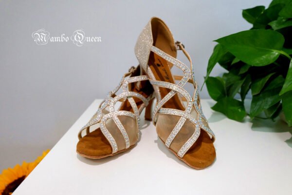 Extremely sparkling salsa dance shoes for party