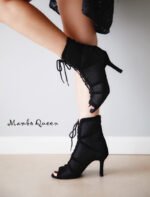 Extremely soft dance boots black dancing shoes woman