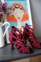 Latin dance shoes boots with adjustable straps better for unevenly sized feet