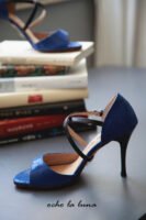 Snake-patterned leather tango shoes