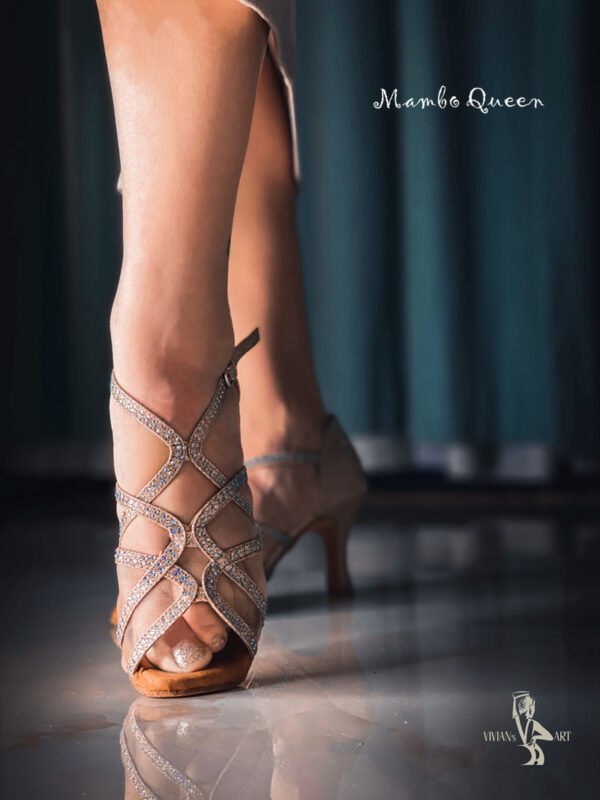 Extremely sparkling salsa dance shoes for party