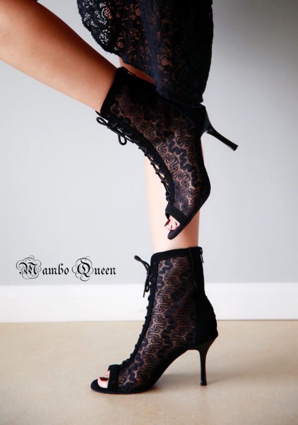 dance boots woman latin dance shoes black lace salsa boots