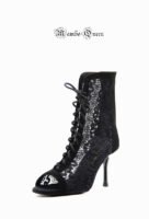 dance boots woman latin dance shoes black lace salsa boots