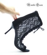 dance boots woman latin dance shoes black lace salsa boots